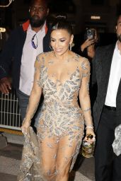 Eva Longoria in a Transparent Dress at Môme Beach in Cannes 05-19-2024