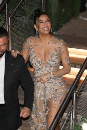 Eva Longoria in a Transparent Dress at Môme Beach in Cannes 05-19-2024