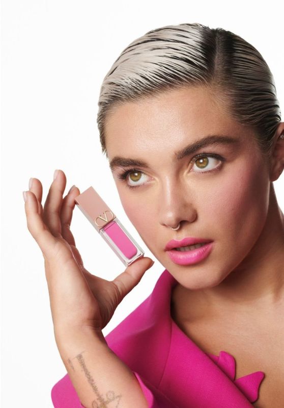 Florence Pugh - Valentino Beauty Liquirosso Lipstick Campaign May 2024