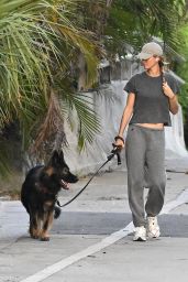 Gisele Bundchen Walks Her Dog Near Her Home in Surfside 05-08-2024