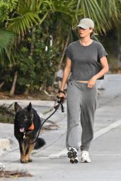 Gisele Bundchen Walks Her Dog Near Her Home in Surfside 05-08-2024