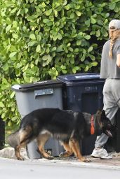 Gisele Bundchen Walks Her Dog Near Her Home in Surfside 05-08-2024