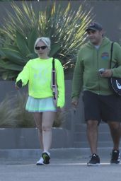 Lady Gaga in Stylish Tennis Outfit During Malibu Match with Boyfriend 04-29-2024