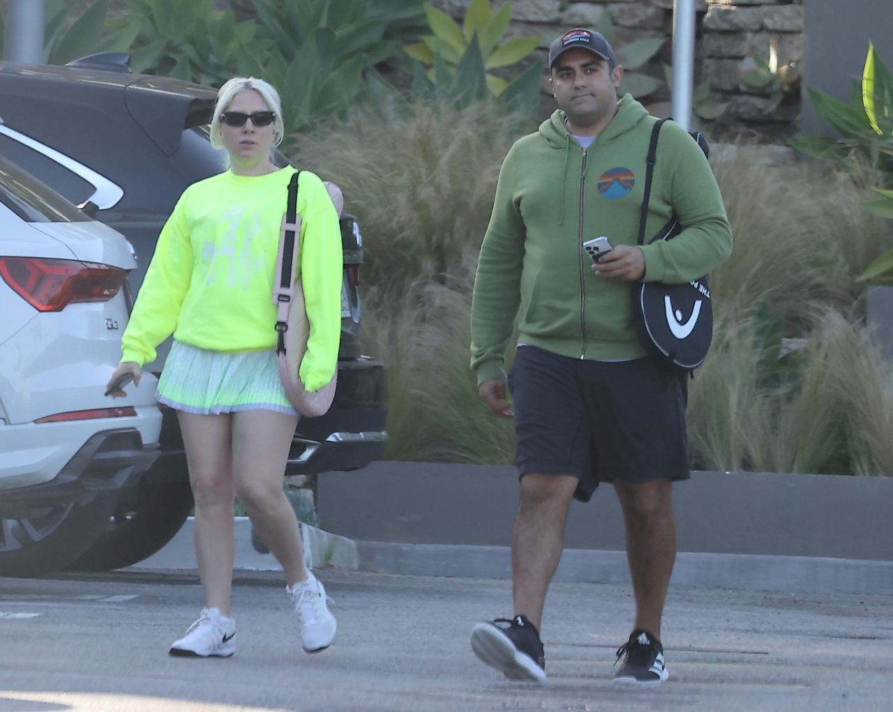 Lady Gaga in Stylish Tennis Outfit During Malibu Match with Boyfriend ...