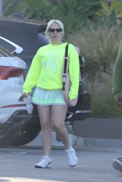 Lady Gaga in Stylish Tennis Outfit During Malibu Match with Boyfriend 04-29-2024