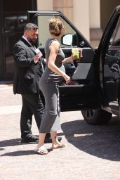 Lala Kent in a Tight Grey Dress at The Maybourne Hotel in Beverly Hills 05-07-2024