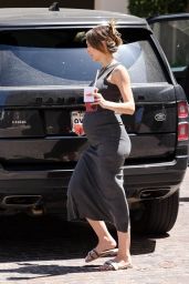 Lala Kent in a Tight Grey Dress at The Maybourne Hotel in Beverly Hills 05-07-2024