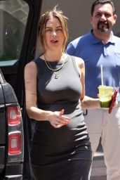Lala Kent in a Tight Grey Dress at The Maybourne Hotel in Beverly Hills 05-07-2024