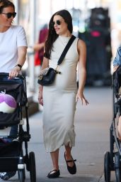 Lea Michele in a Tight Bodycon Dress and Stylish Fendi Bag Out in Tribeca 05-08-2024