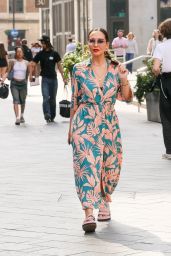 Myleene Klass Wearing a Floral Dress and Sandals in London 05-11-2024