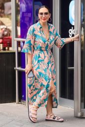 Myleene Klass Wearing a Floral Dress and Sandals in London 05-11-2024
