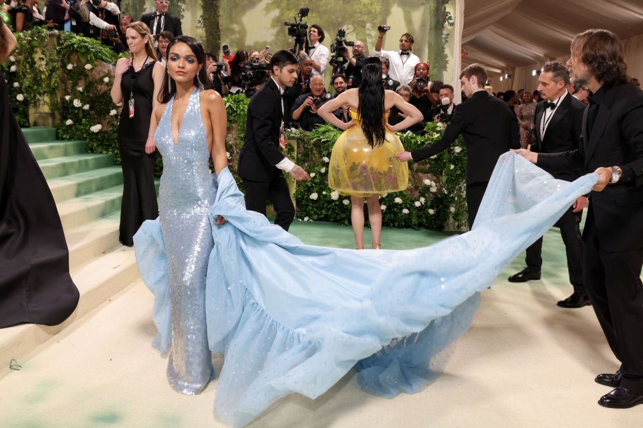 Rachel Zegler Stuns in Icy Blue Dior Gown at 2024 Met Gala • CelebMafia