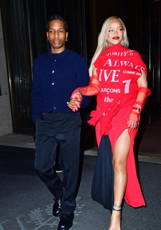 Rihanna and A$AP Rocky Step Out in Style for Mother