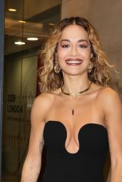 Rita Ora in a Short Black Dress on The One Show in London 05-30-2024