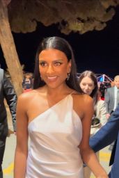Simone Ashley in a Stunning White Dress in Cannes 05-24-2024