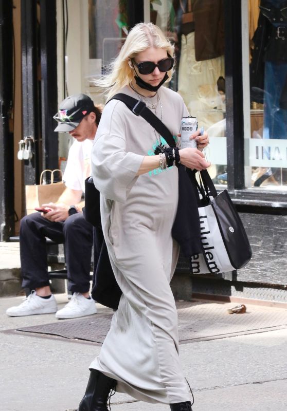 Taylor Momsen Wearing a Bed-sheet Like Onesie - Manhattan’s SoHo Area 04-30-2024