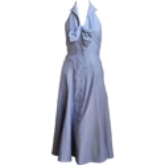 Thierry Mugler Blue Oxford Cloth Halter Dress