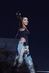 Tinashe Wore the Jazzi Denim Top in Charcoal - Tour in China 05-14-2024