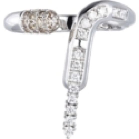 Type Drip Tube Ring with Champagne Diamonds