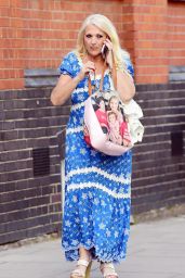 Vanessa Feltz in a Blue Summery Dress Out in Camden, London 05-08-2024