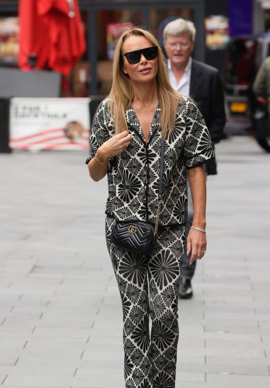 Amanda Holden in a Print Top and Trousers in London 05-31-2024