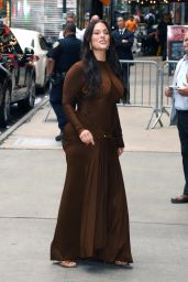 Ashley Graham in a Brown Dress as she stops by Good Morning America in New York 06-03-2024