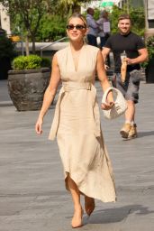 Ashley Roberts Wearing a Beige Dress in London 06-03-2024