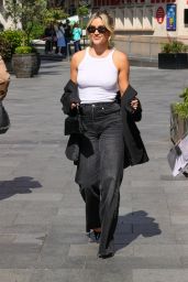 Ashley Roberts Wearing a White Vest in London 06-06-2024
