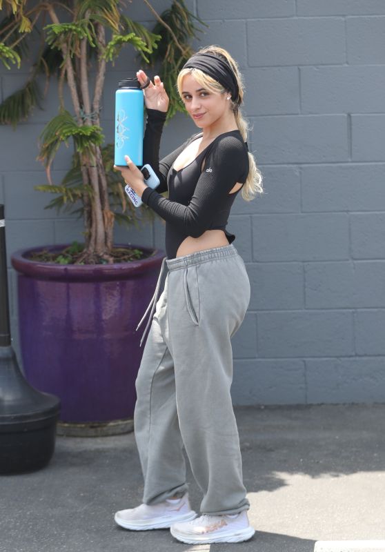 Camila Cabello Holding Her "C. XOXO" Cup of Water in Burbank 05-31-2024