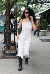 Charli XCX Stuns in Chic One-Shoulder Dress and Leather Boots in NYC