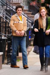 Elle Fanning and Timothee Chalamet at "A Complete Unknown" Set in New Jersey 06-11-2024