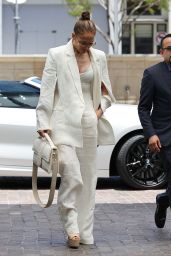 Jennifer Lopez Dazzles in Chic Cream Suit at The Maybourne Beverly Hills 06-13-2024