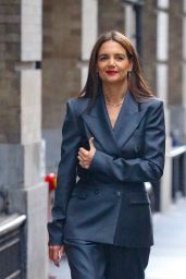 Katie Holmes in a Stylish Pantsuit and Red Heels in New York 06-11-2024