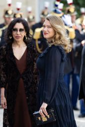 Léa Seydoux - Arriving the Presidential Palace Elysee for an Official State Dinner in Paris 06-08-2024