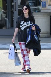 Megan Fox Wearing Pajamas and a Retro Public Enemy Designer T-shirt - Shopping in LA 06-20-2024