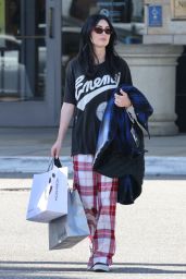 Megan Fox Wearing Pajamas and a Retro Public Enemy Designer T-shirt - Shopping in LA 06-20-2024