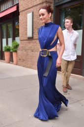 Olivia Cooke Wears a Blue Dress - New York 06-03-2024