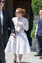 Sadie Sink in a White Dress Out in Paris 06-25-2024