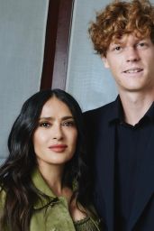 Salma Hayek Stuns in Green Suede at Star-Studded Gucci Dinner in London