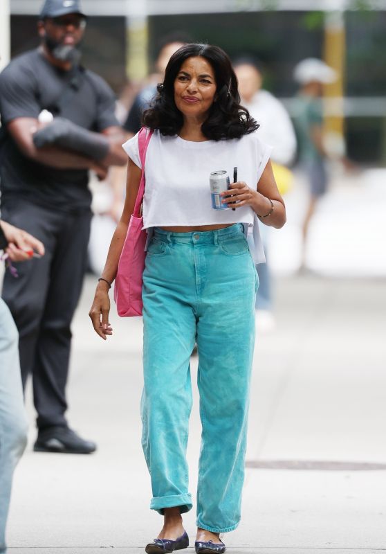 Sarita Choudhury Arrives on the Set of "And Just Like That..." in New York 06-10-2024