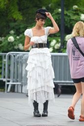 Taylor Hill Shooting a Video in Washington Square Park, New York 06-07-2024
