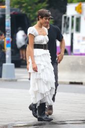Taylor Hill Shooting a Video in Washington Square Park, New York 06-07-2024