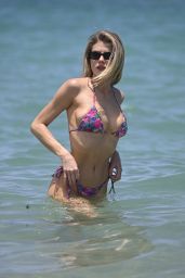 Charlotte McKinney in a Colorful String Bikini in Miami 06-28-2024