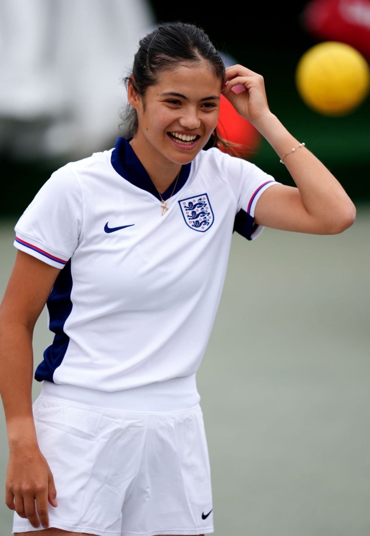 Emma Raducanu Wears England Jersey During a Practice Session for ...