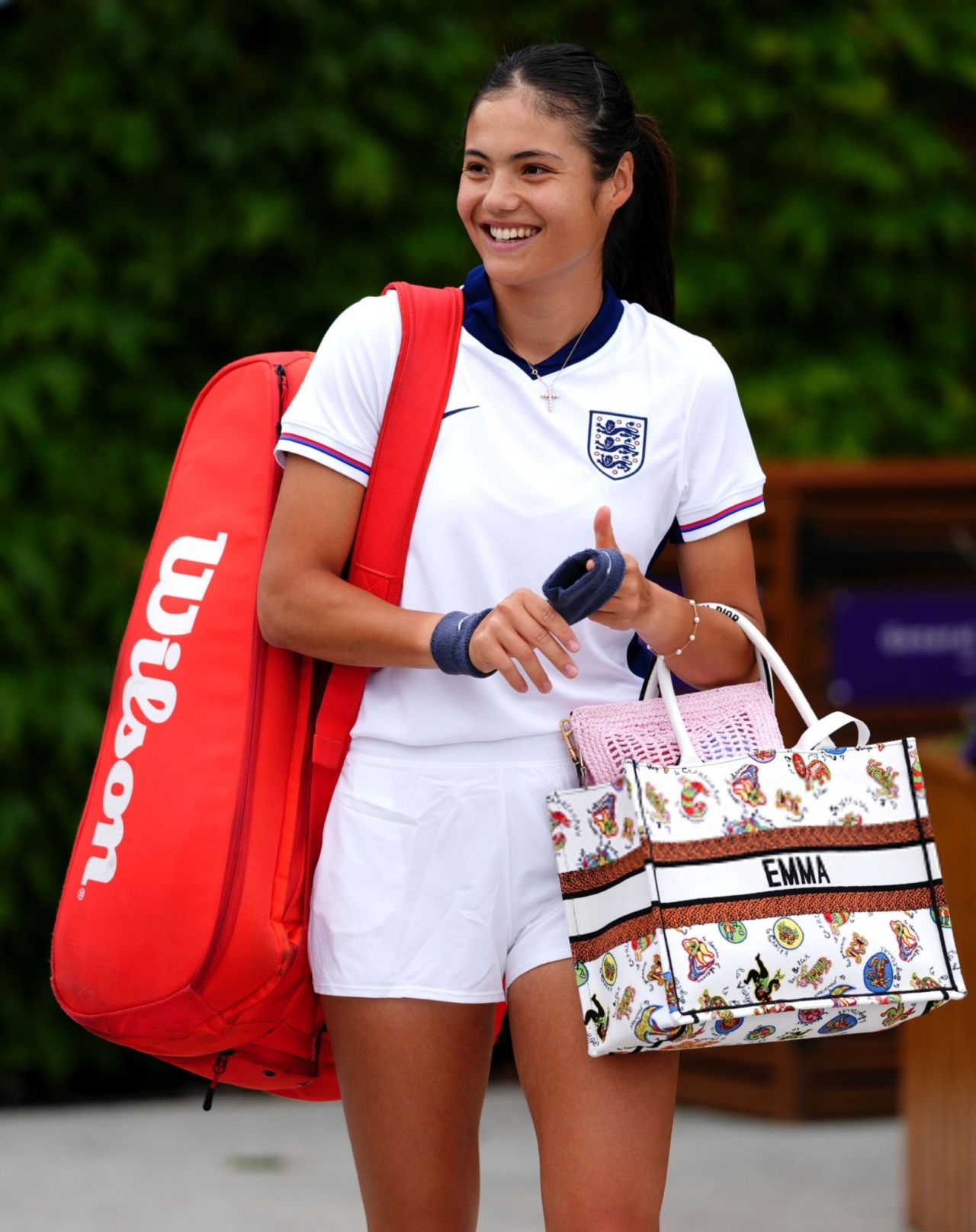 Emma Raducanu Wears England Jersey During a Practice Session for ...