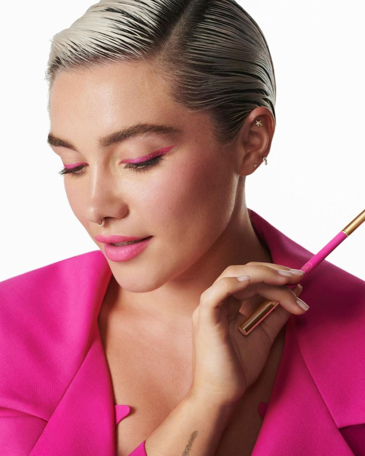 Florence Pugh - Valentino Beauty Liquirosso Lipstick Campaign May 2024 ...