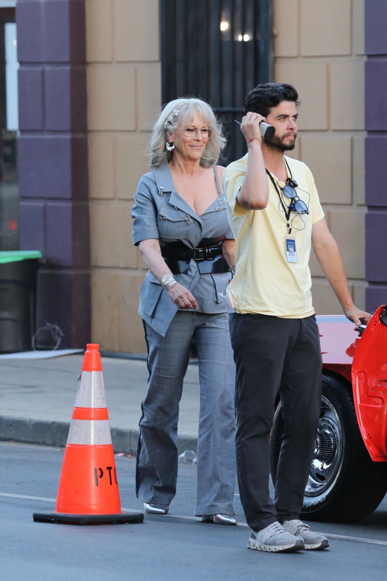 Jamie Lee Curtis at "Freaky Friday 2" Set in Los Angeles 07192024