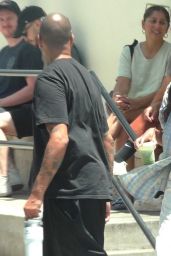 Laura Harrier and Fiancé Sam Jarou at All Time Restaurant in Los Angeles 07-15-2024