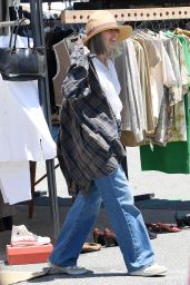 Pam Dawber Shops for Antiques at a Vintage Flea Market in Santa Monica 06-30-2024
