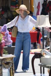 Pam Dawber Shops for Antiques at a Vintage Flea Market in Santa Monica 06-30-2024